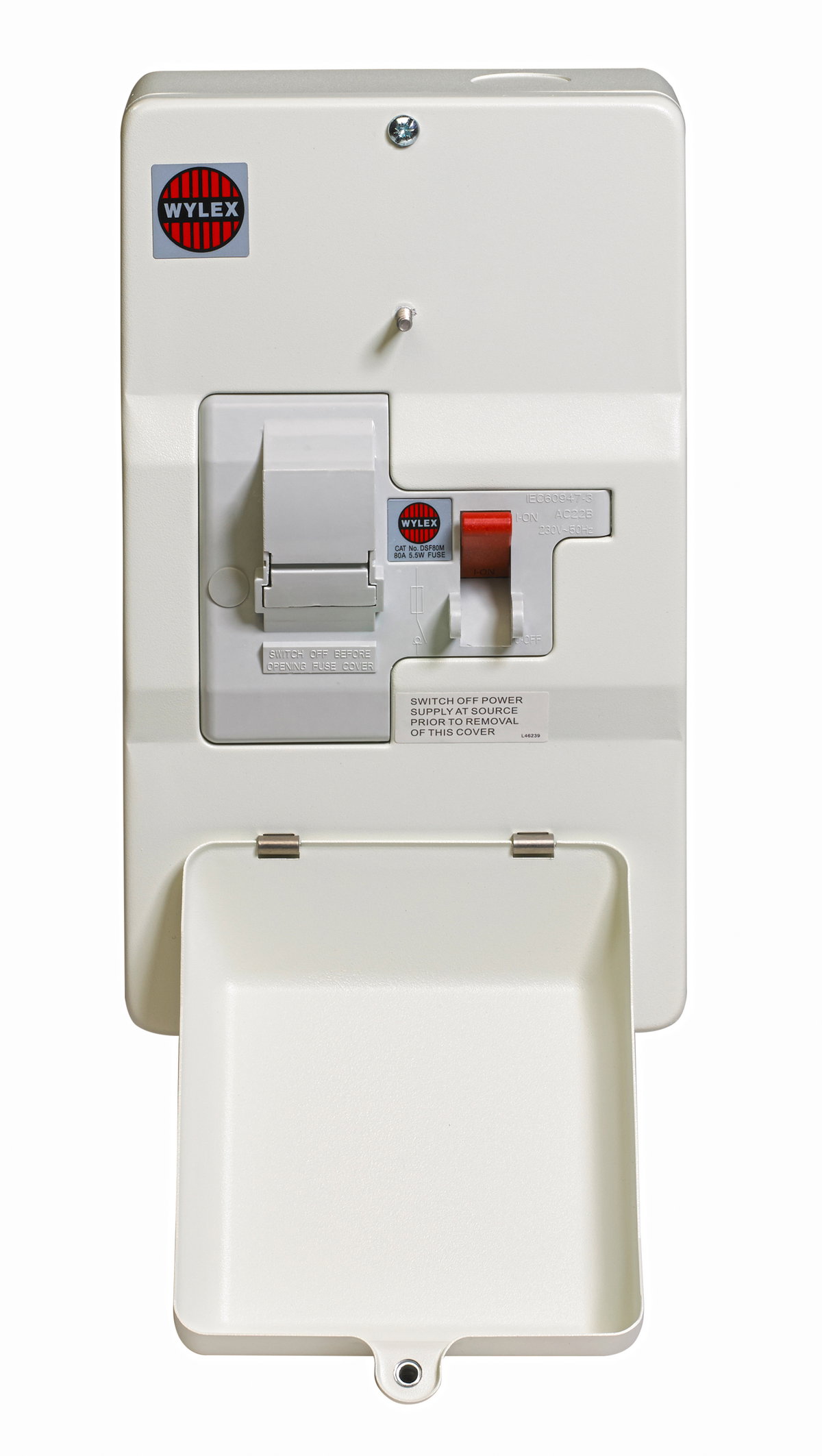 100A DP, Metal Enclosed, Domestic Switch Fuse with 80A Fuse Fitted