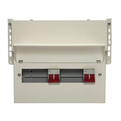 9 Way Dual Tariff Meter Cabinet Consumer Unit 2x 100A Main Switch, Flexible Configuration