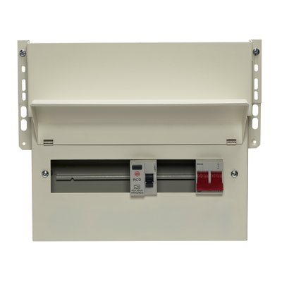9 Way Split Load Meter Cabinet Consumer Unit 100A Main Switch, 80A 30mA RCD, Flexible Configuration