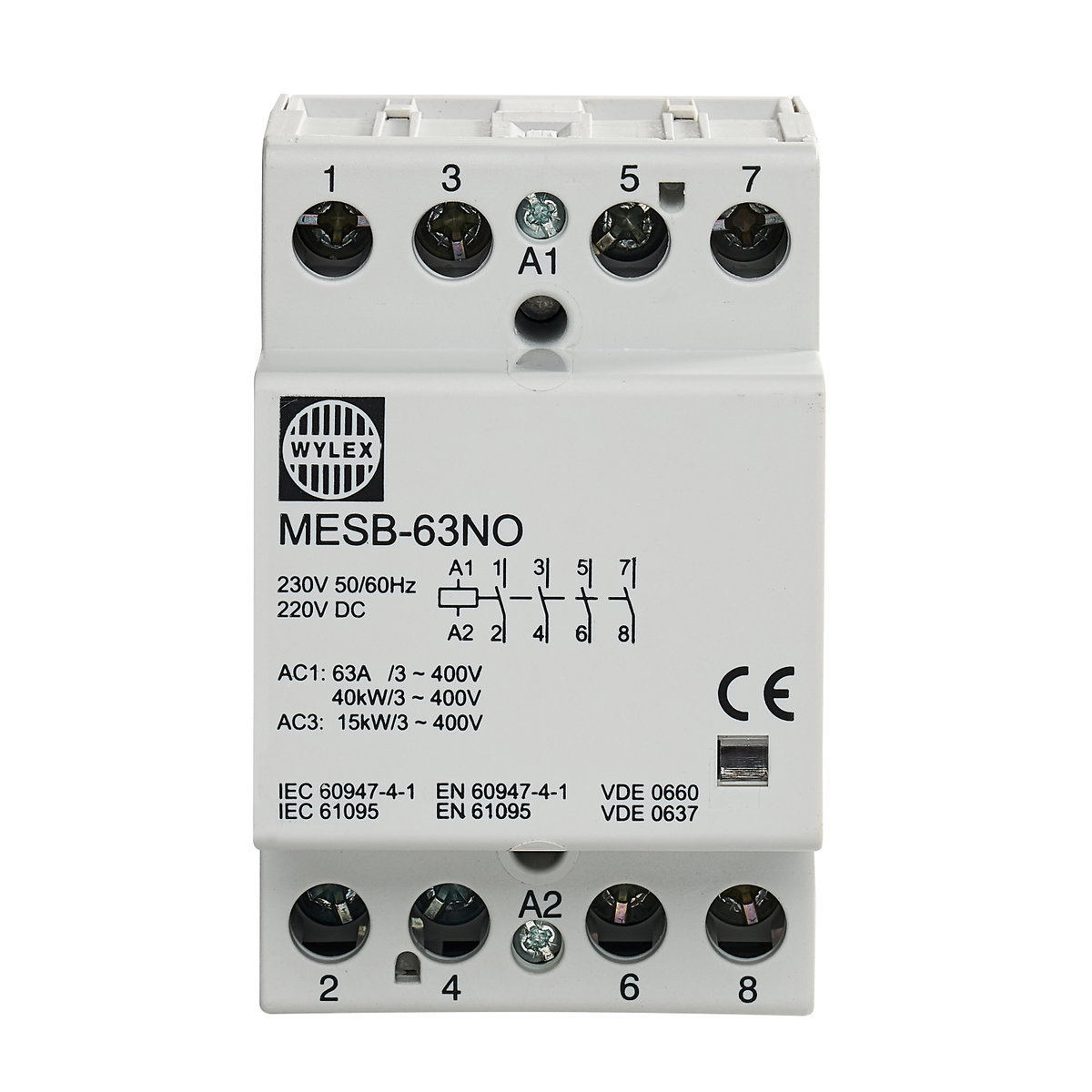 63A Contactor 4 Pole 3 Module (Normally Open)