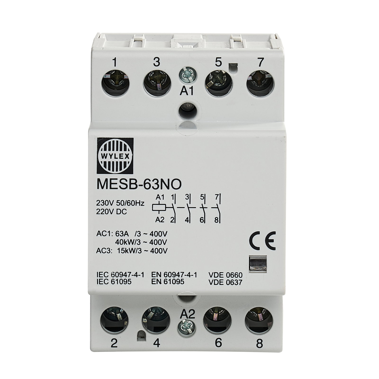 63A Contactor 4 Pole 3 Module (Normally Open)