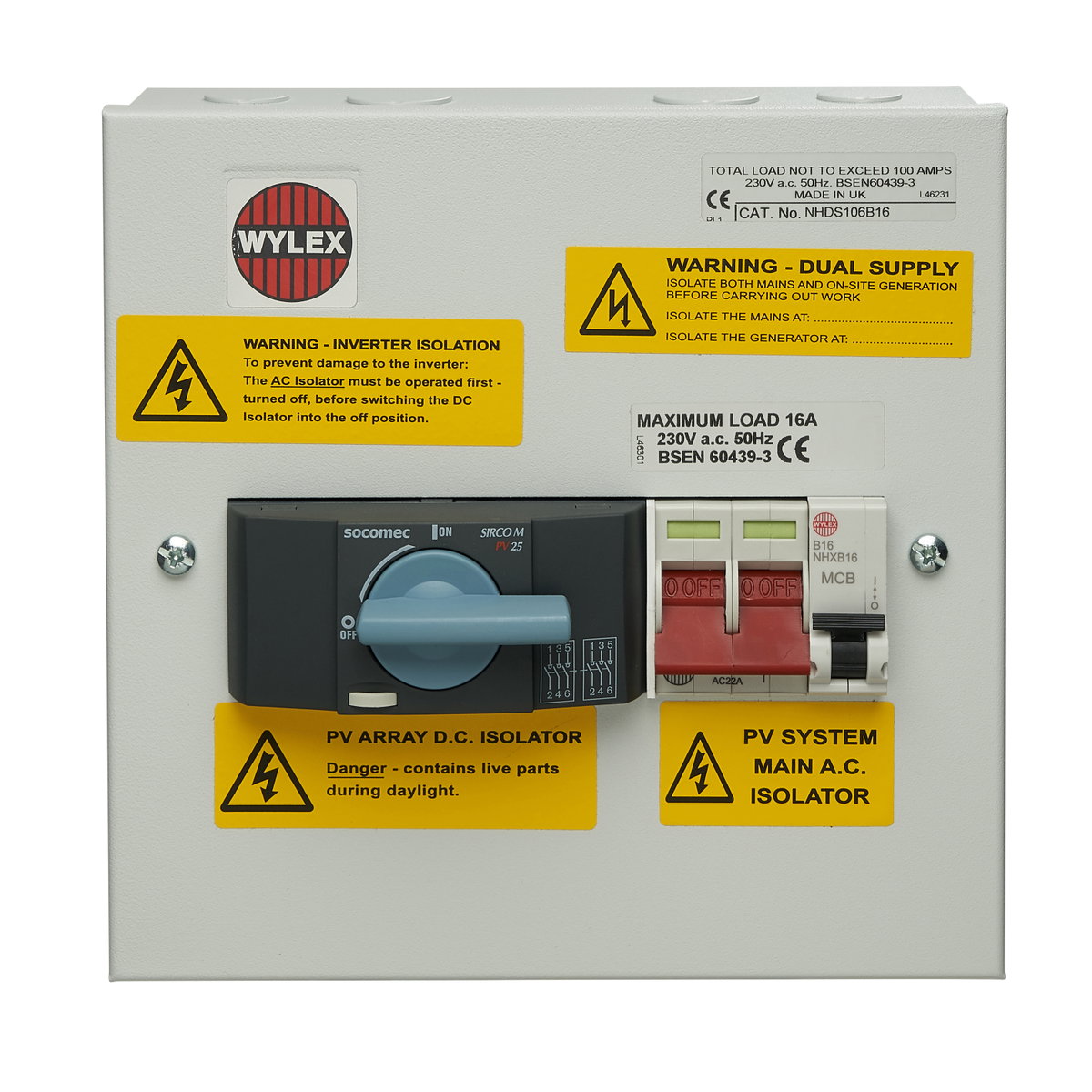 25A DC Rotary Isolator and 40A AC DP Isolator with MCB Facility in Single Enclosure