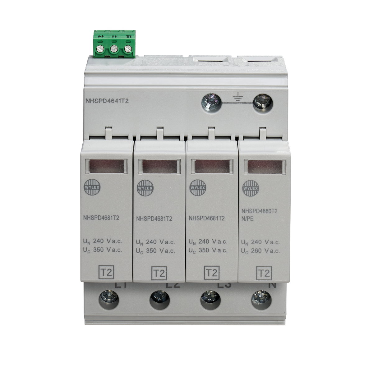 Type 2 SPD for 3P 5-wire Systems (4 Modular Width)