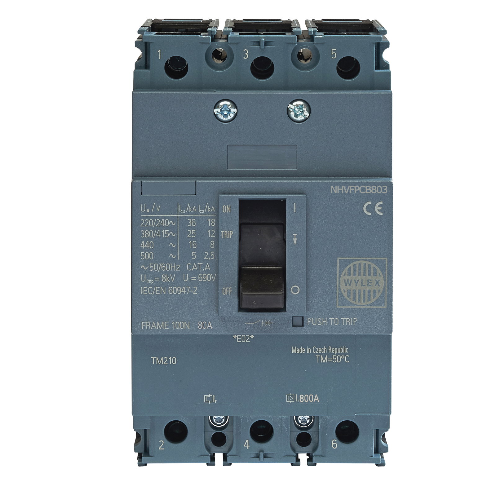 80A 25kA 3P NHV MCCB FTFM c/w Box Terminals