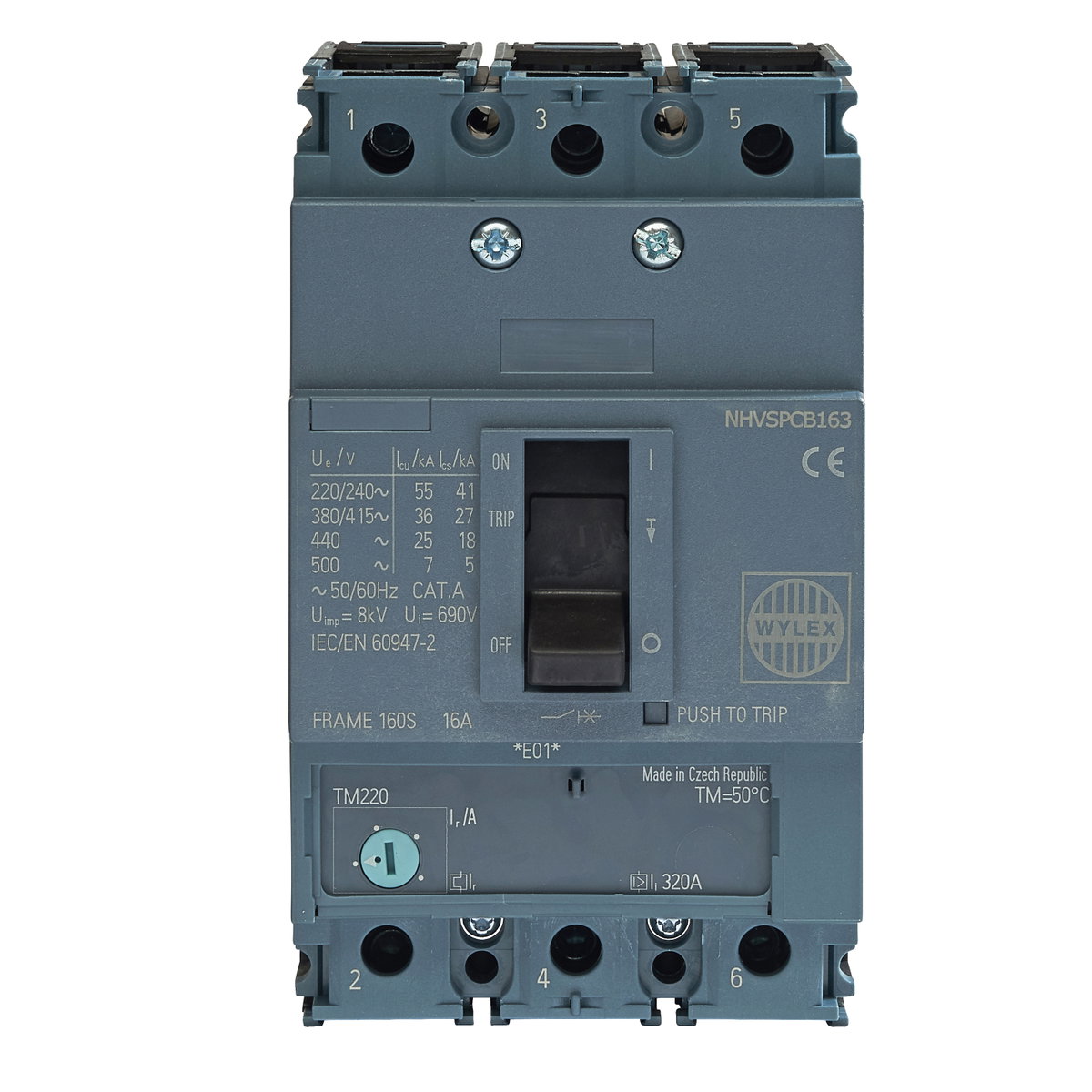 16A 36kA 3P NHV MCCB ATFM c/w Box Terminals