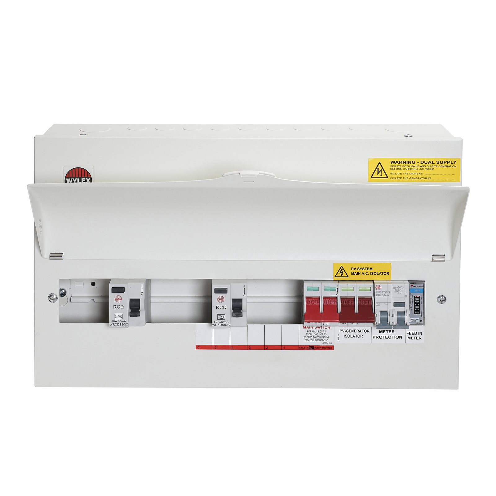 10W High Integrity Consumer Unit with Dual Supply Isolators, 16A DP Bi-Directional RCBO and PV MID Meter