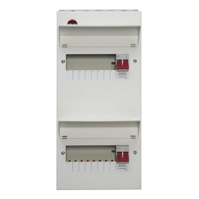 16 Way Duplex Dual Tariff Consumer Unit 100A Main Switch +8, 100A Main Switch +8
