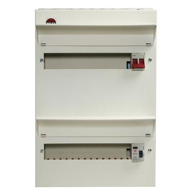 28 Way Duplex Dual Tariff Consumer Unit 100A Main Switch +14, 80A 30mA RCD +14