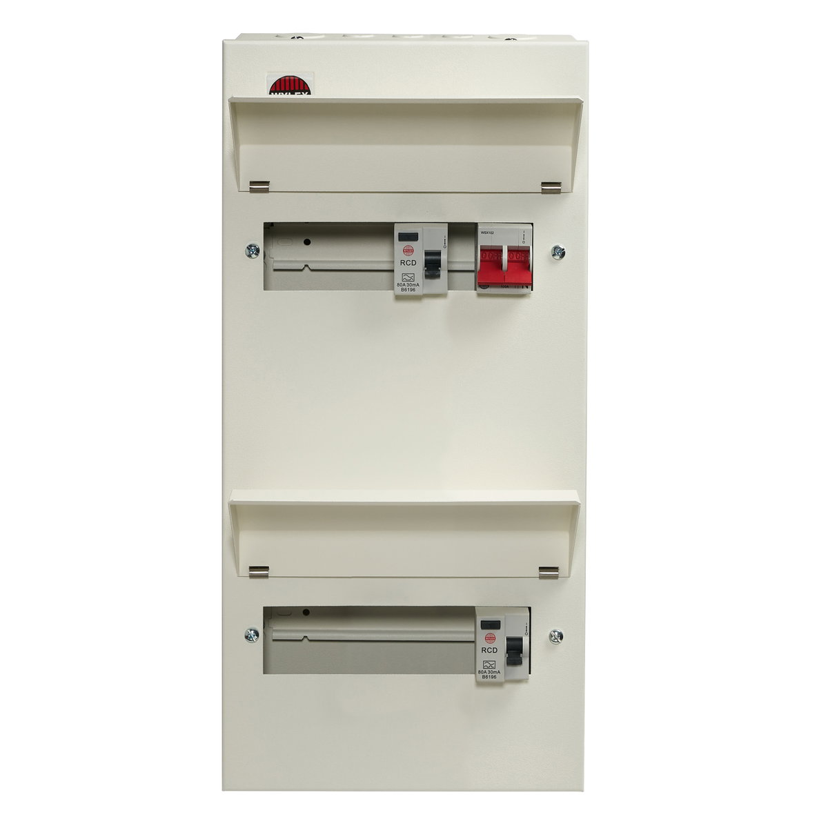 14 Way Duplex High Integrity Consumer Unit 100A Main Switch, 80A 30mA RCDs x2, Flexible Configuration