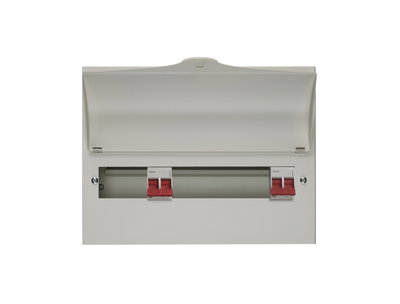 12 Way Dual Tariff Consumer Unit 100A Main Switch +4, 100A Main switch +8