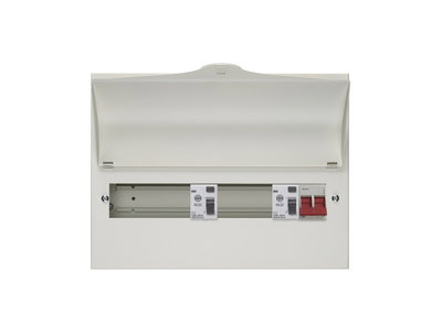 10 Way Dual RCD Consumer Unit 100A Main Switch, 100A 30mA RCDs, Flexible Configuration