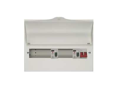 10 Way Dual RCD Consumer Unit 100A Main Switch, 80A 30mA RCDs, Flexible Configuration