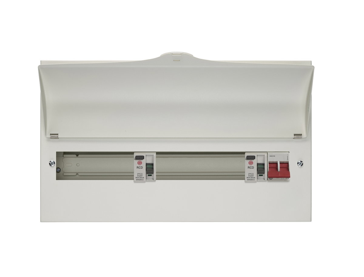 15 Way Dual RCD Consumer Unit 100A Main Switch, 80A 30mA RCDs, Flexible Configuration