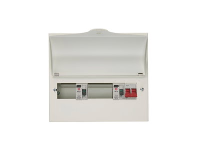 7 Way Dual RCD Consumer Unit 100A Main Switch, 80A 30mA RCD x2 (3+4)