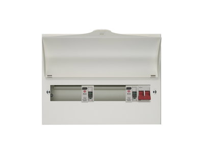 10 Way Dual RCD Consumer Unit 100A Main Switch, 80A 30mA RCD x2 (5+5)