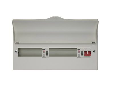 15 Way Dual RCD Consumer Unit 100A Main Switch, 80A 30mA RCD x2 (8+7)
