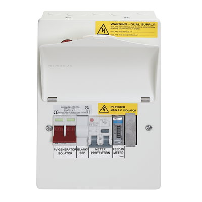 PV Extension Consumer Unit 40A Main Switch, 16A DP Bi-Directional RCBO and PV MID Meter
