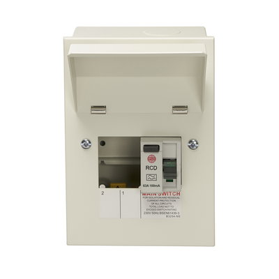 2 Way Consumer Unit RCD Incomer 63A 100mA