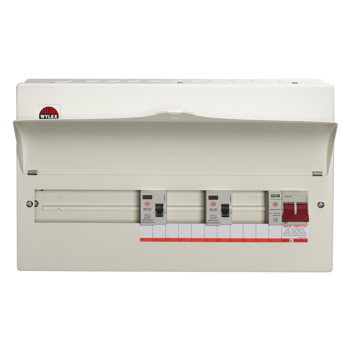14 Way High Integrity Consumer Unit 100A Main Switch, 80A 30mA RCDs, Flexible Configuration, with SPD