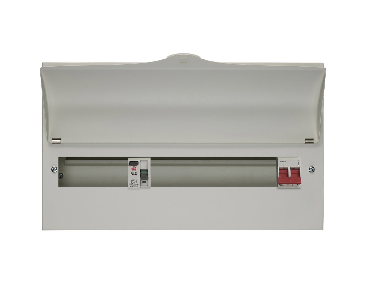 17 Way Split Load Consumer Unit 100A Main Switch +11, 80A 30mA RCD +6