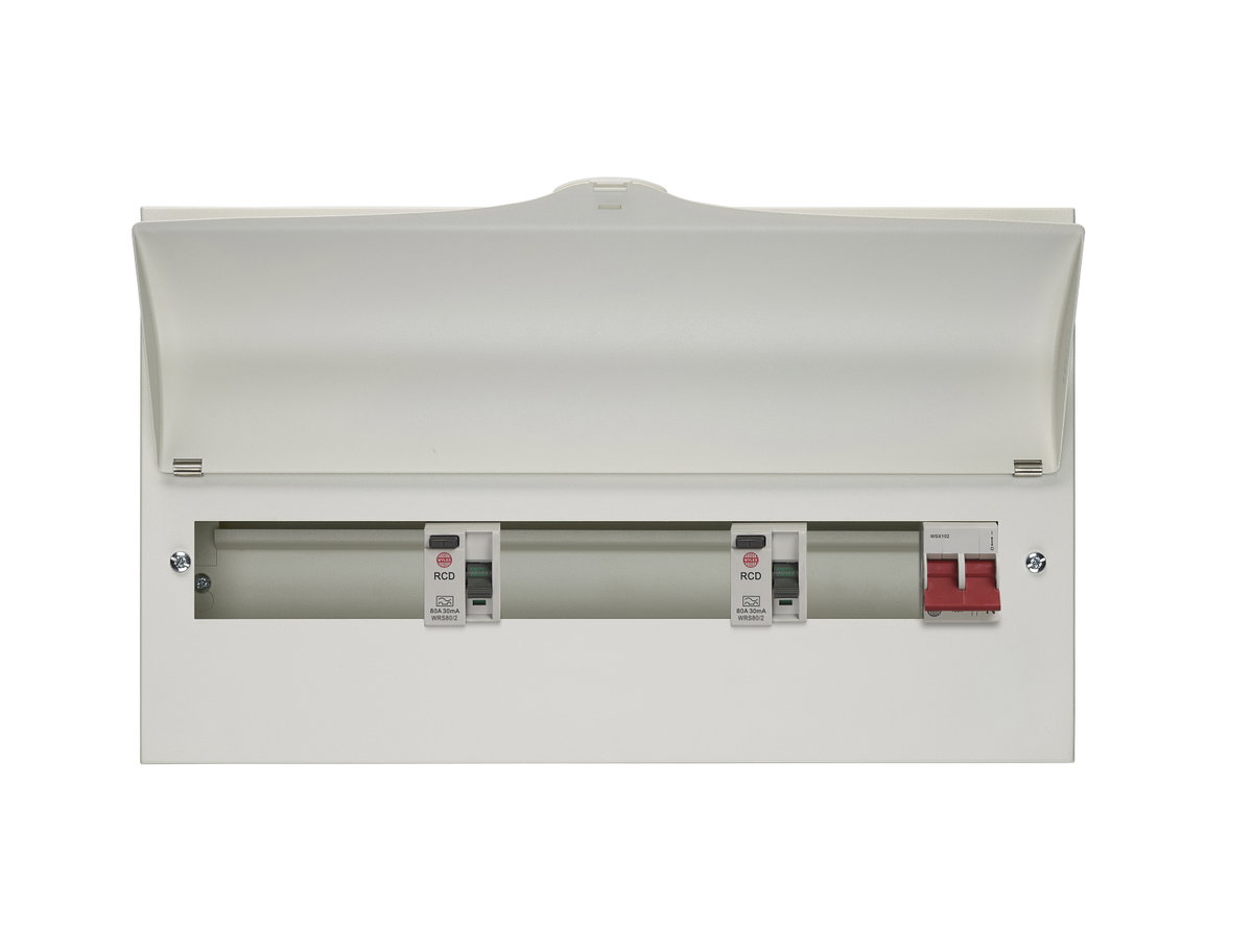 15 Way High Integrity Consumer Unit 100A Main Switch +3, 80A 30mA RCD +6, 80A 30mA RCD +6