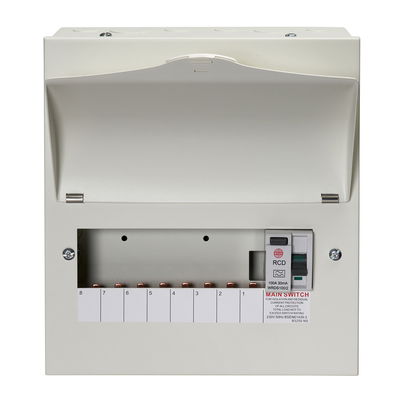8 Way Consumer Unit RCD Incomer 100A 30mA