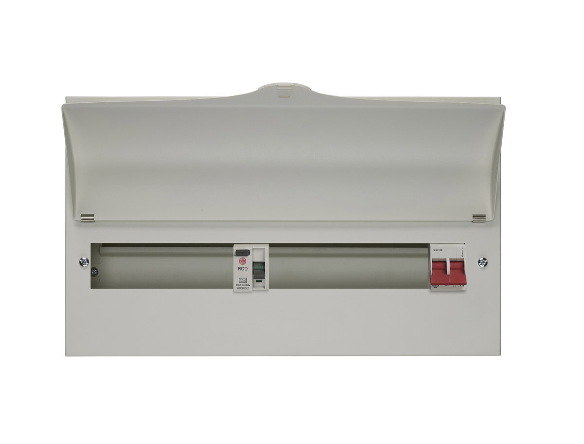 17 Way Split Load Consumer Unit 100A Main Switch +9, 80A 30mA RCD +8