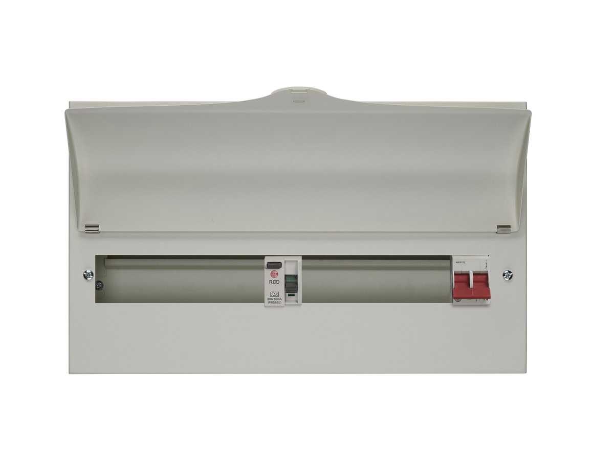 17 Way Split Load Consumer Unit 100A Main Switch +8, 80A 30mA RCD +9