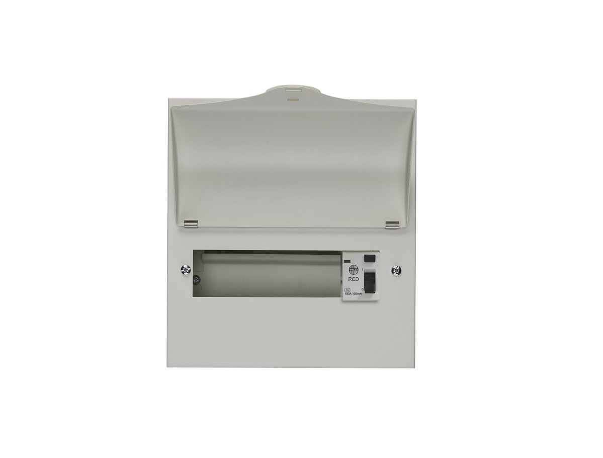 8 Way Consumer Unit RCD Incomer with Time Delay (100A 100mA 100ms)