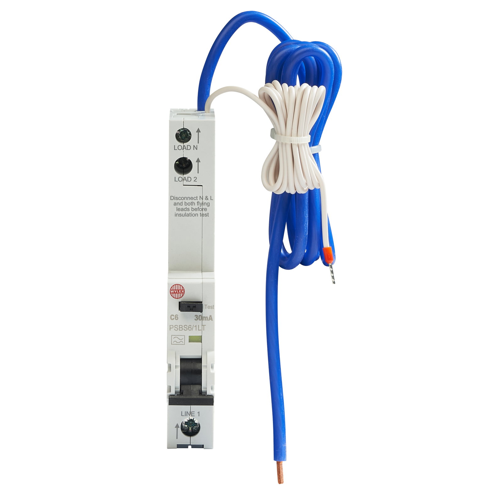 C6 30mA 10kA 1P+N Type A RCBO (1MW) Long Tail