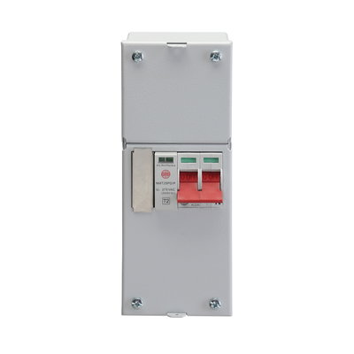 Enclosed, Metal, 100A DP Supply Isolator with Type 2 SPD