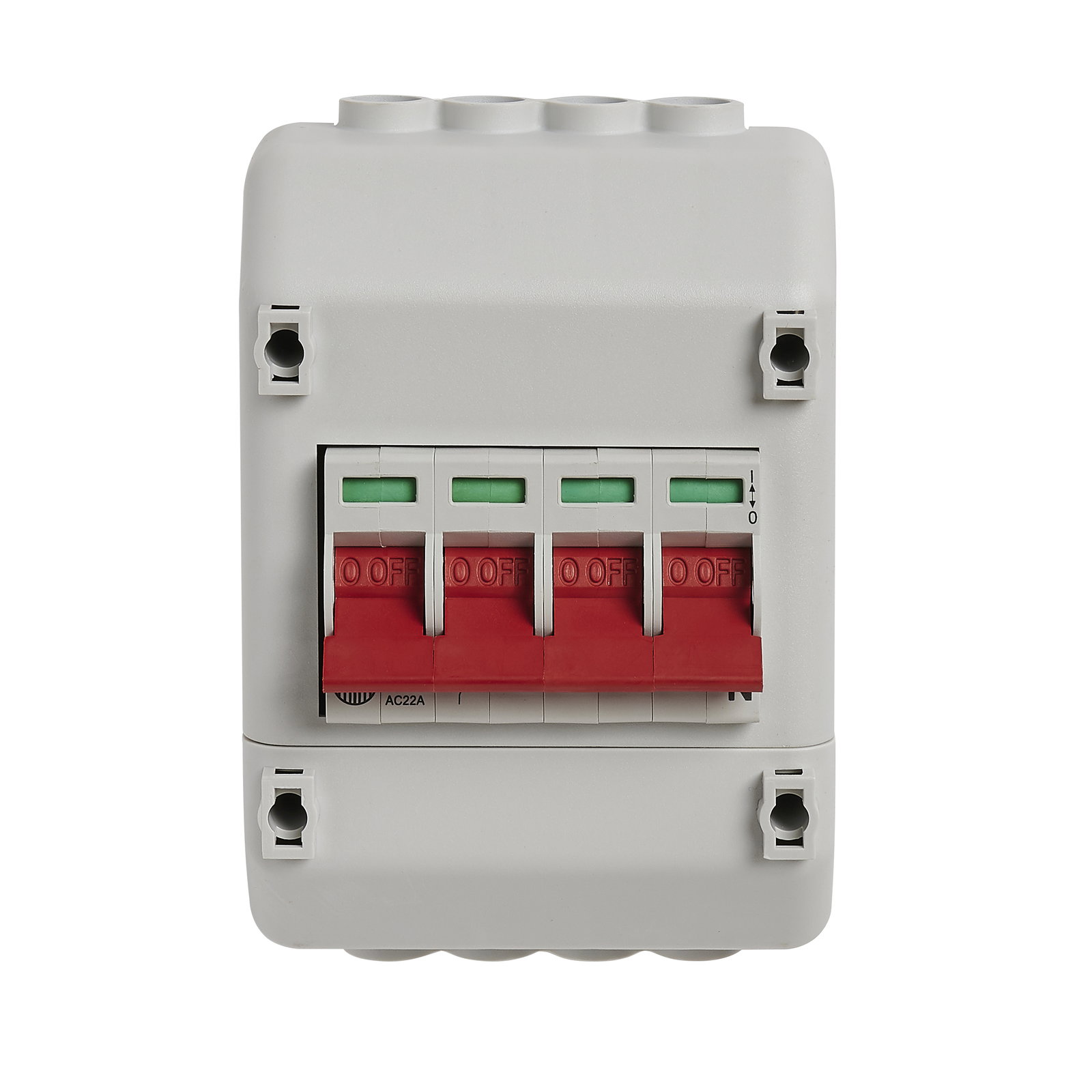 Enclosed, Insulated, 100A 4P Twin Terminal Supply Isolator with Cross / Slotted Screw heads