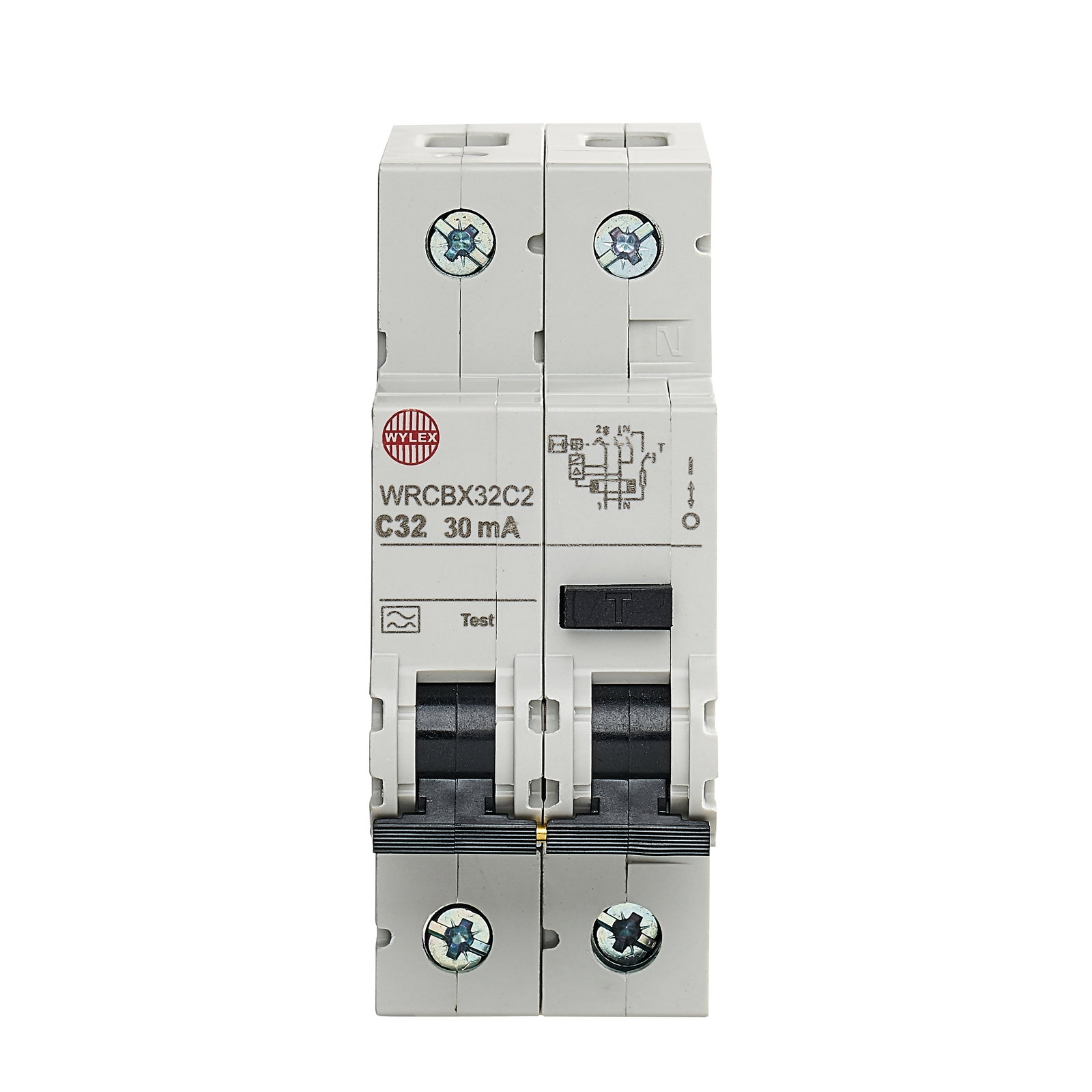 32A 30mA SPswN C Curve 6kA Type A 2 Module Stand Alone Bi-Directional RCBO
