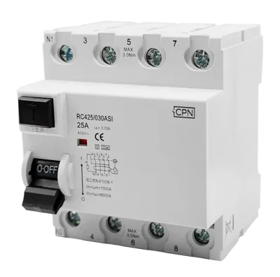 4 Pole Type A 25A, 30mA