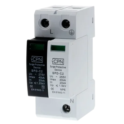 2 Module, 1 Pole & N Surge Module, Type 2 for single phase, TT earthing.