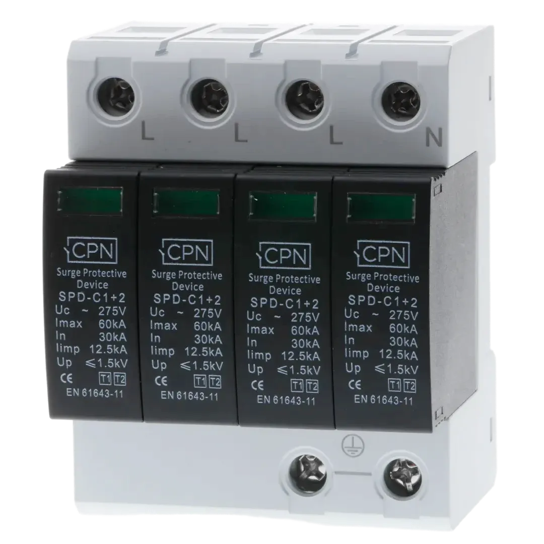4 Module, 4 Pole Type 1 + 2 for three phase, TN-S earthing.
