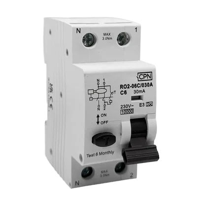 2 Pole, 6A C Curve, Type A, 30mA RCBO