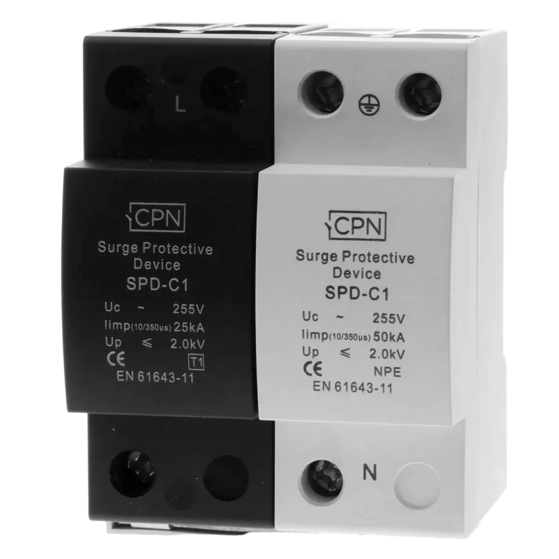 Single Phase, Type 1, Surge Arrester 25kA, 10/350s wave.