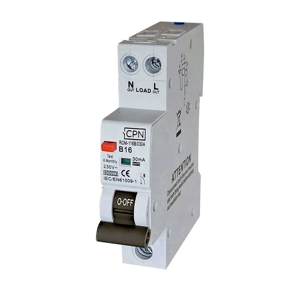 1 Pole, 20A B Curve, 30mA RCBO