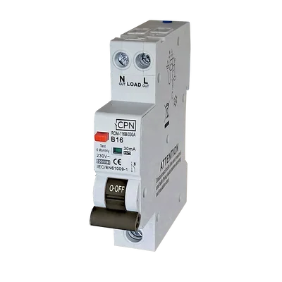 1 Pole, 10A C Curve, 30mA RCBO