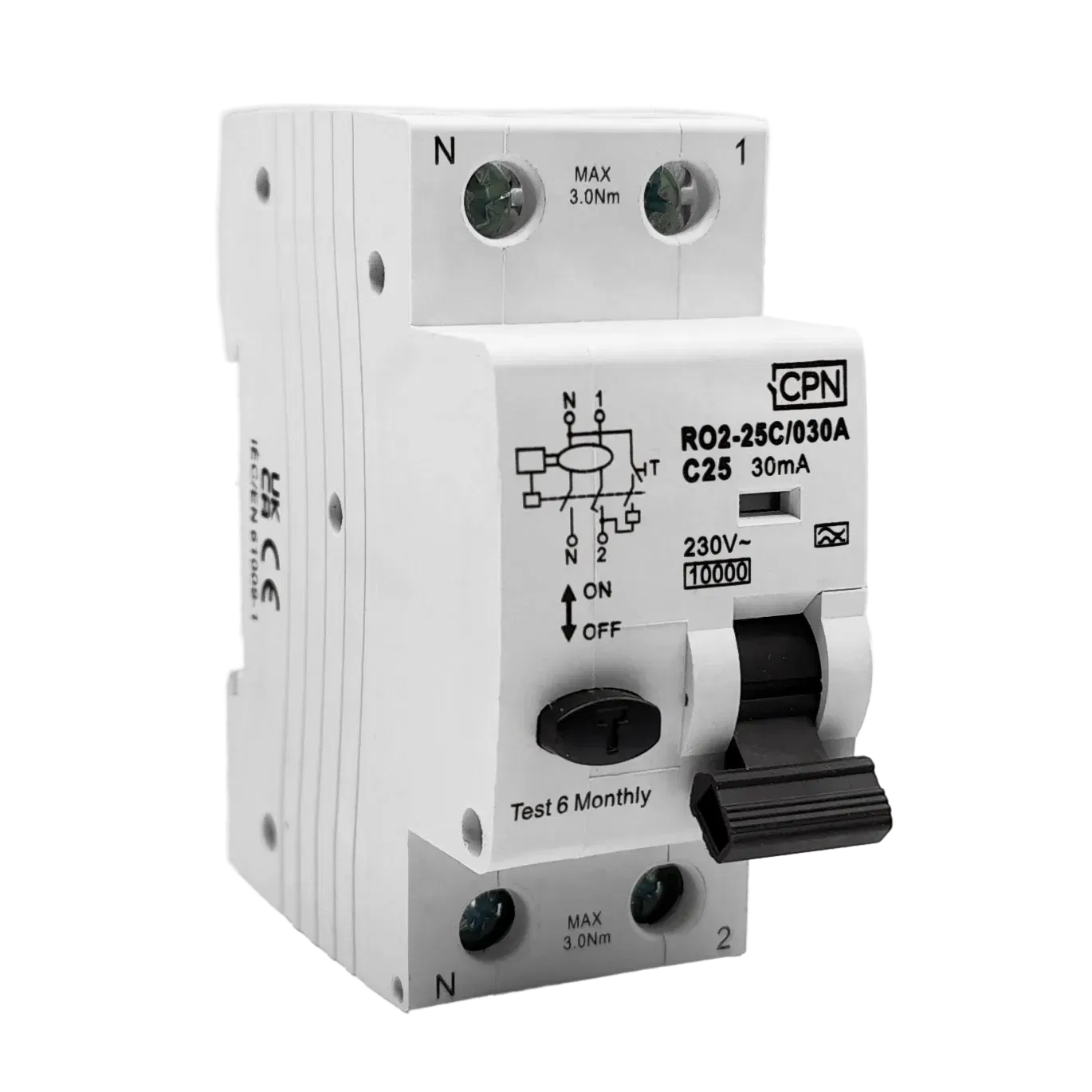 2 Pole, 25A C Curve, Type A, 30mA RCBO