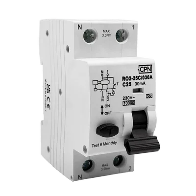 2 Pole, 25A C Curve, Type A, 30mA RCBO