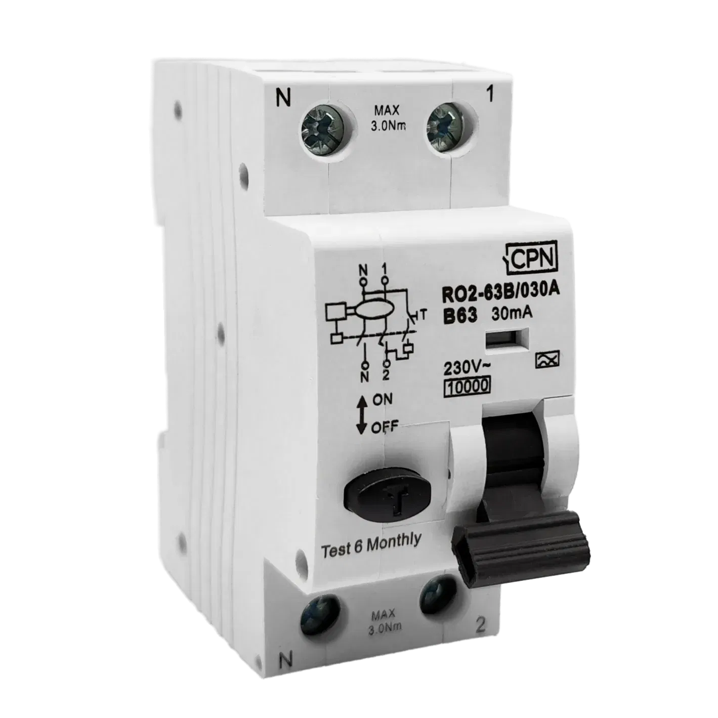 2 Pole, 63A B Curve, Type A, 30mA RCBO