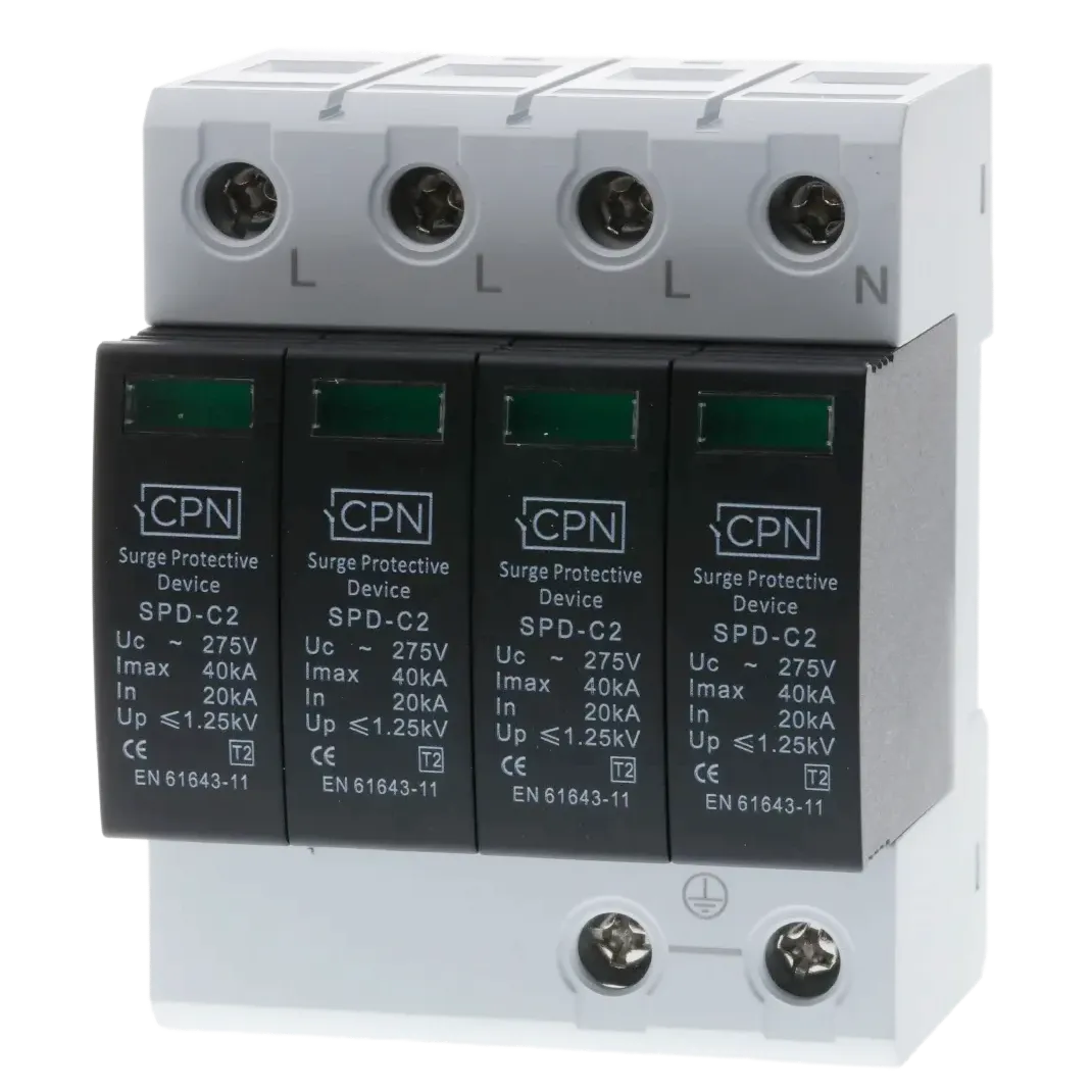 4 Module, 4 Pole Type 2 for three phase, TN-S earthing.