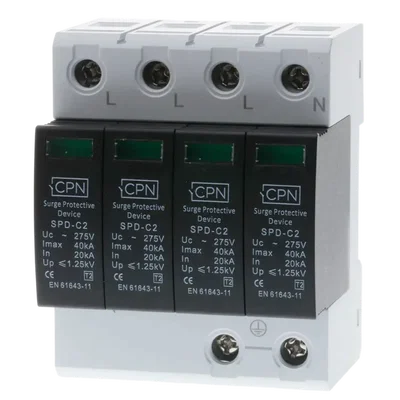 4 Module, 4 Pole Type 2 for three phase, TN-S earthing.
