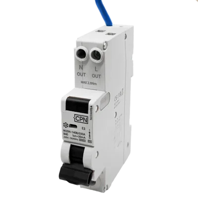 2 Pole, 1 module, 40A, B Curve, 30mA, Type A, Switched Neutral RCBO
