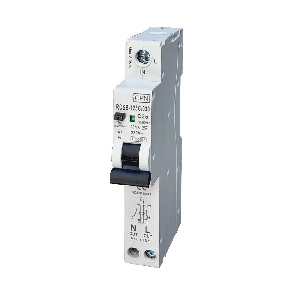 1 Pole, 25A B Curve, 30mA RCBO