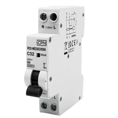 32A, C Curve 6kA, RCBO