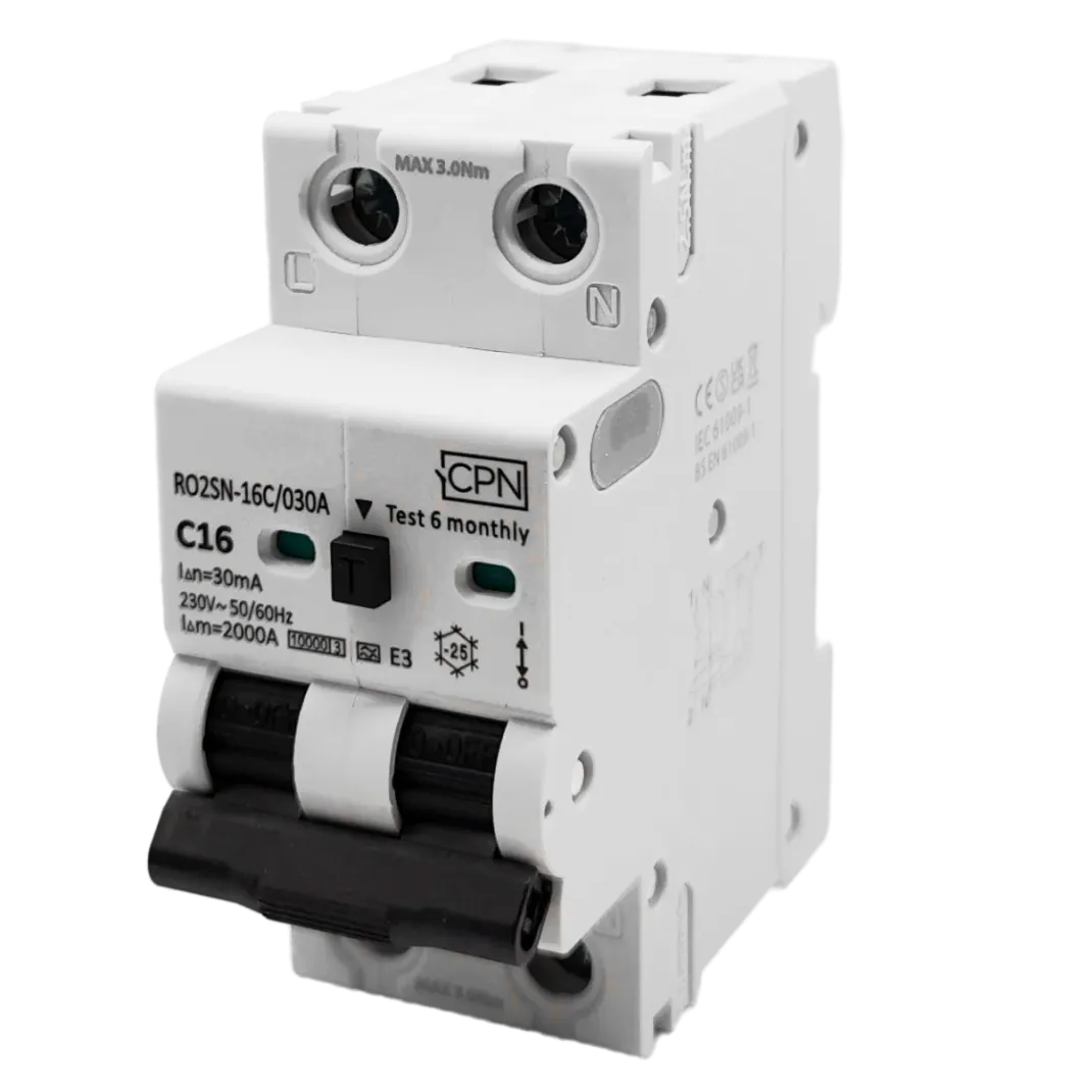 2 Pole, 16A C Curve, Type A, 30mA Electronic RCBO