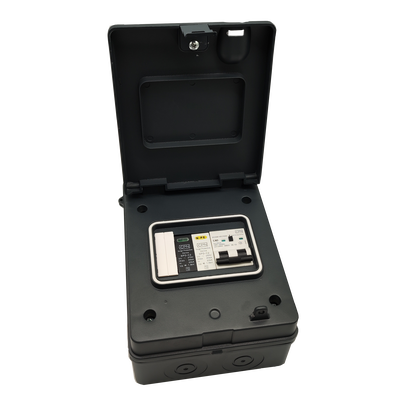 5 Way Metal IP65 EV Unit with 2 Pole B Curve RCBO & 2 Pole SPD